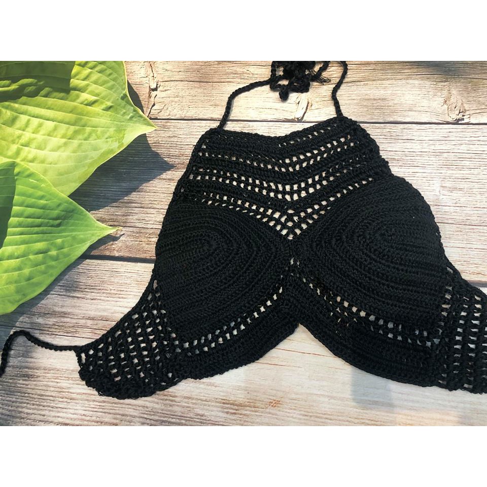 Bikini Len Móc Đen Huyền Bí Sexy Nhất