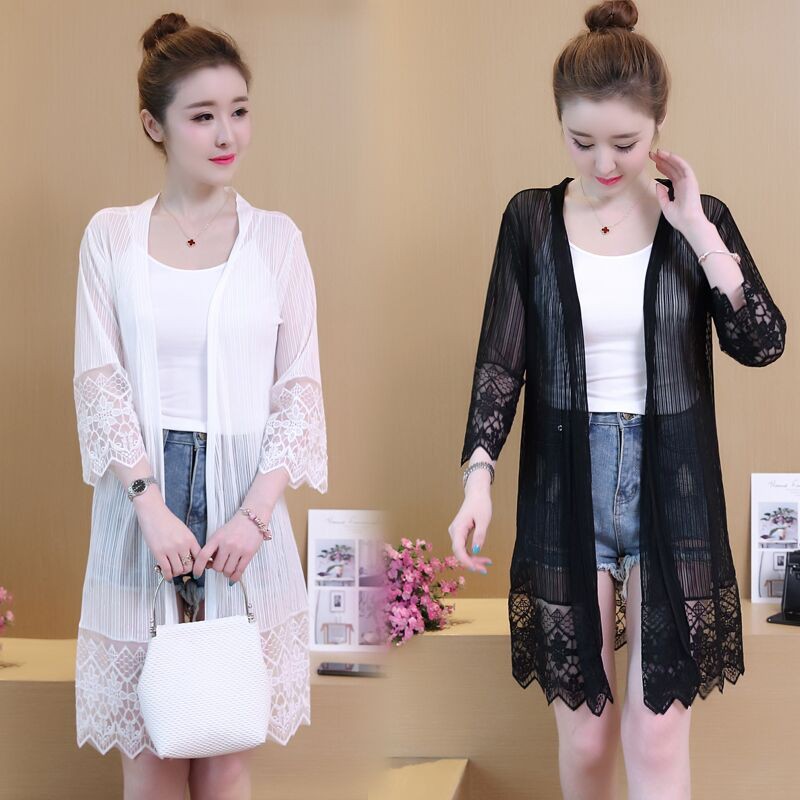 Áo khoác cardigan dáng rộng viền ren nhiều màu thời trang cho nữ | BigBuy360 - bigbuy360.vn