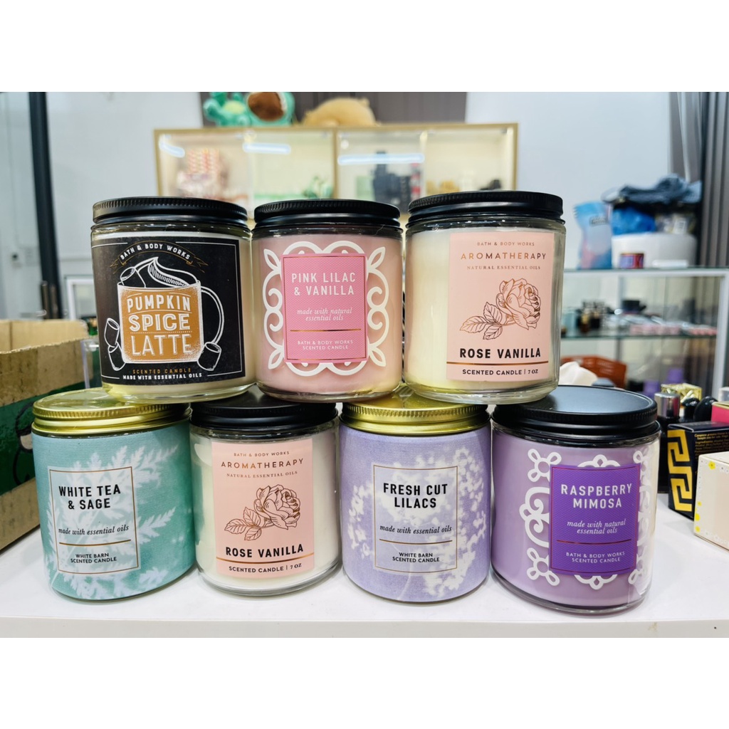 [ BILL US ] NẾN THƠM 1 BẤC BATH &amp; BODY WORK CANDLE WITH NATURAL ESSENTIAL OILS