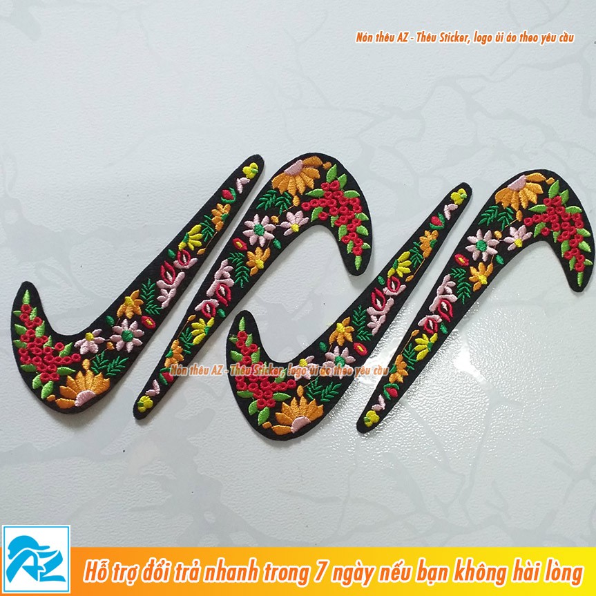 Patch vải ủi thêu logo hoa Nike Flower đẹp - Sticker ủi nhiệt S150