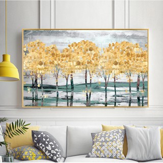 Tranh Canvas Cao Cấp Rừng Cây Lá Vàng Trang Trí Tường CV-068