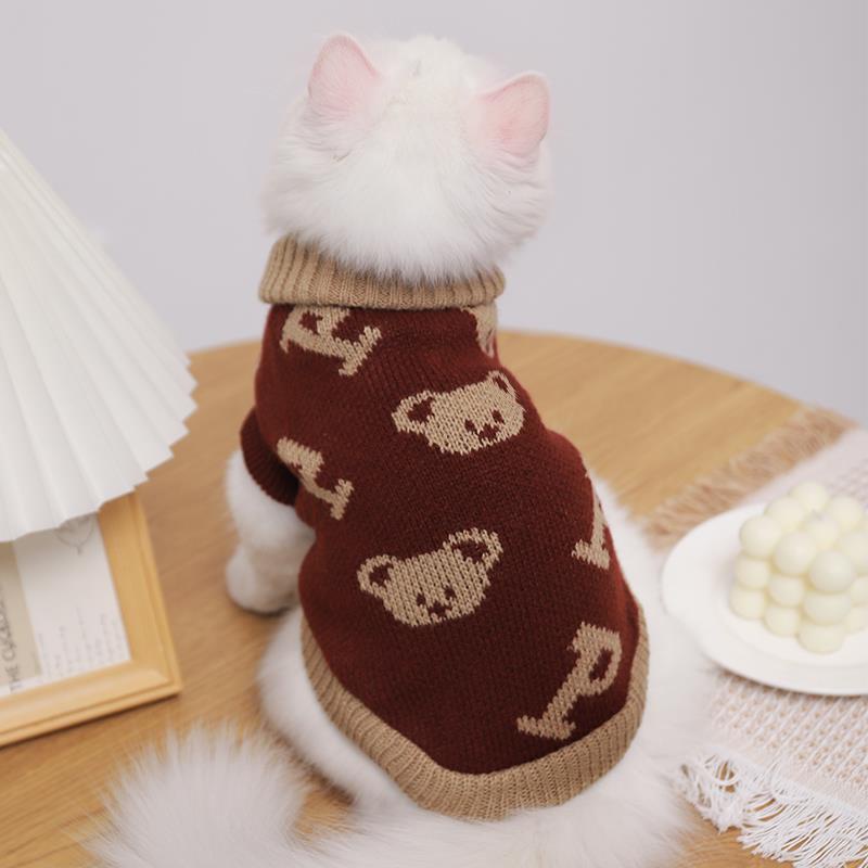 ►℗❈Kitten quần áo mùa thu kitty chống rụng tóc mùa đông ấm áp con rối mèo xanh mèo Anh ngắn vật nuôi mùa đông áo len