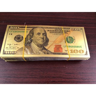 Combo 100 tờ 100 USD Mạ Vàng Plastic Tài Lộc