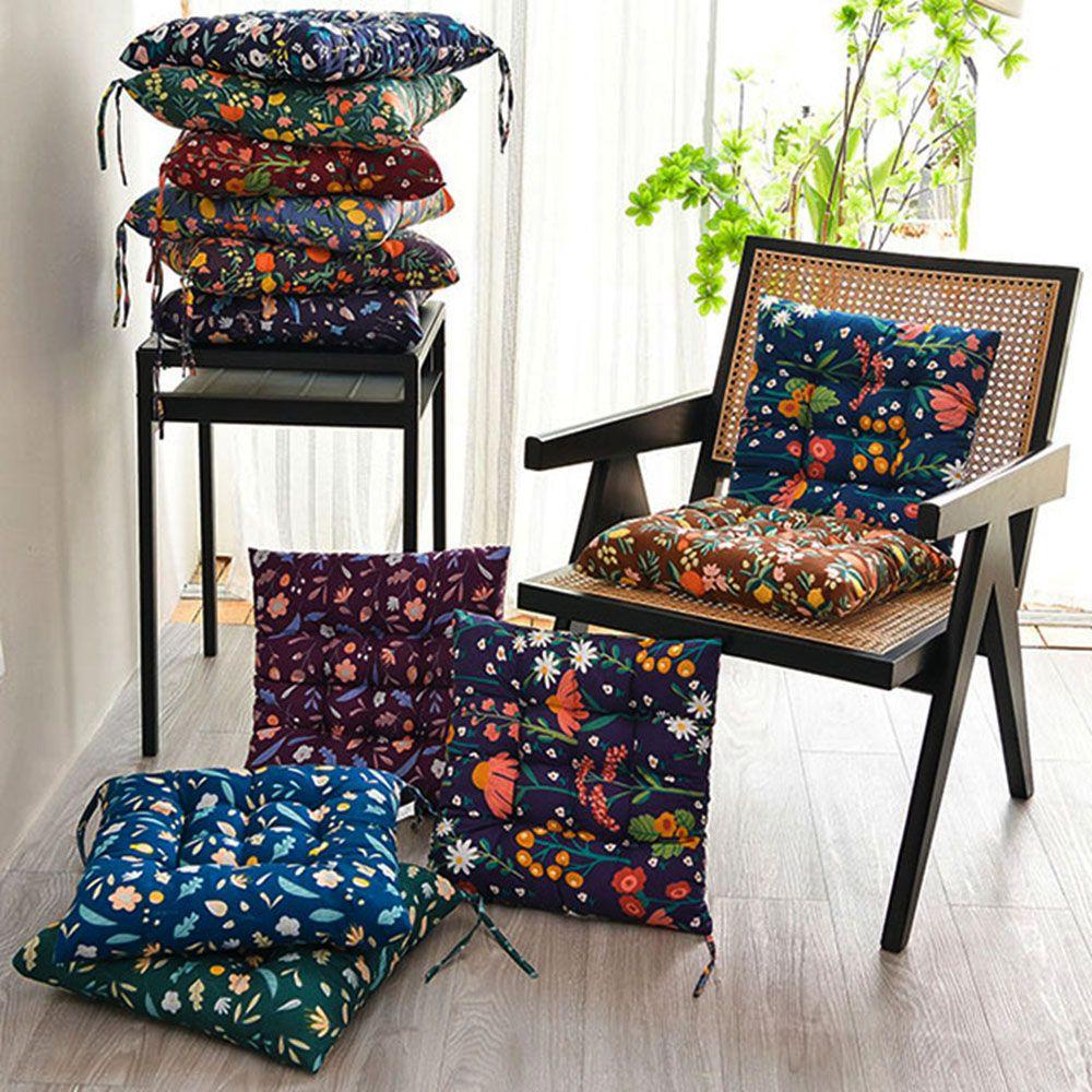 Đệm Cotton Vuông Lót Ghế Ngồi Văn Phòng In Họa Tiết