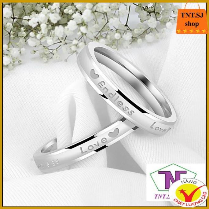 ( HÀNG ĐẸP) NHẪN CẶP ENDLESS LOVE, NHẪN ĐÔI TÌNH NHÂN INOX NC069