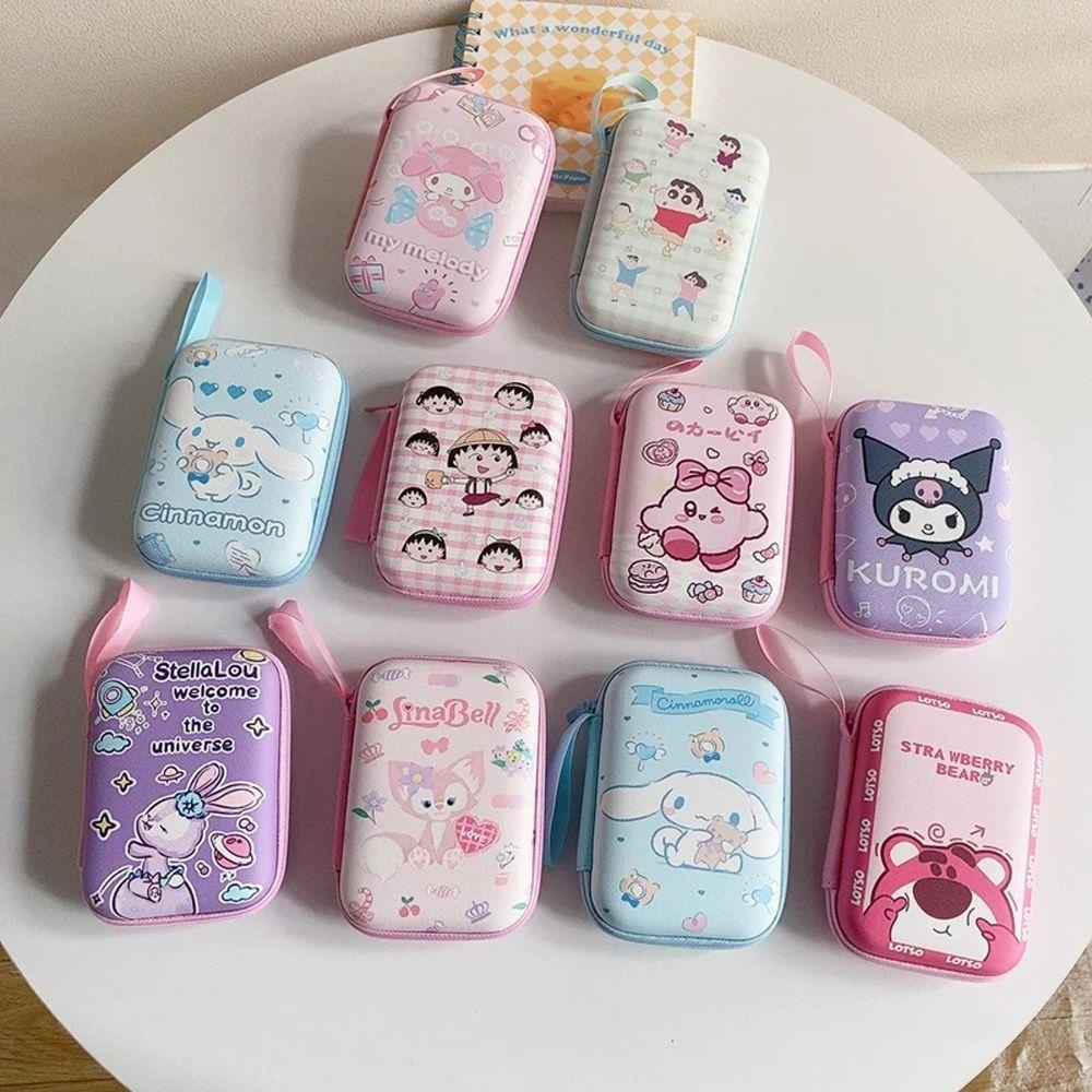 Hộp Đựng Tai Nghe Cứng Chống Rơi Hình Shin-chan Kulomi Kirby Hoạt Hình Thanh Lịch Có Khóa Kéo