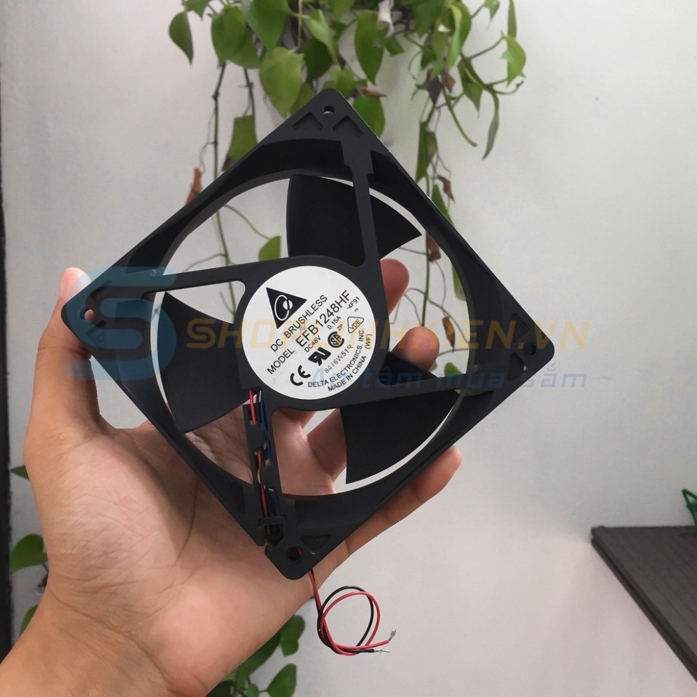 Quạt 48V quạt tản nhiệt 12x12x3.2CM cho tủ điện, fan Delta EFB1248HF DC48V 0.15A - KhoDienTu