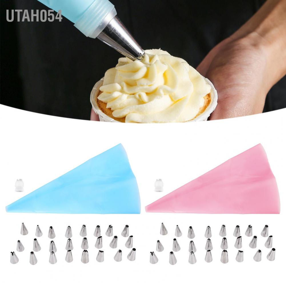 Utah054 24PCS Piping Tips Stainless Steel Icing Tip DIY Nozzle Cake Baking Tool for Kitchen