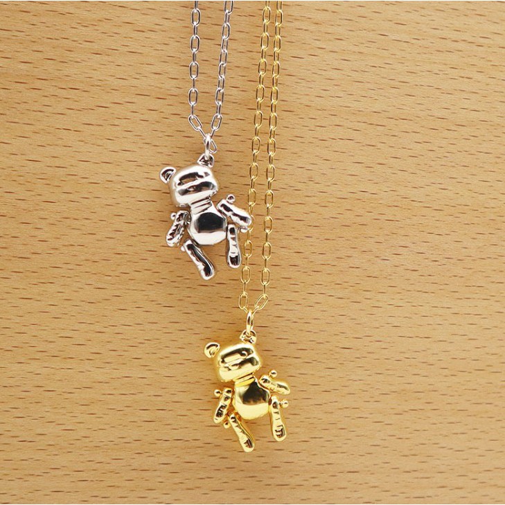 Dây chuyền bạc 925 Ambush inflated teddy bear charm necklace fw20