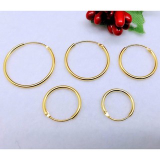 Khuyên Tai Tròn Bạc Mạ Vàng 24k