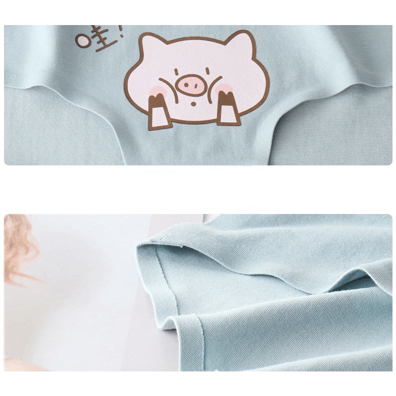 Bộ Đồ Lót Vải Cotton In Hoạt Hình Heo Dễ Thương Cho Các Cặp Đôi | BigBuy360 - bigbuy360.vn