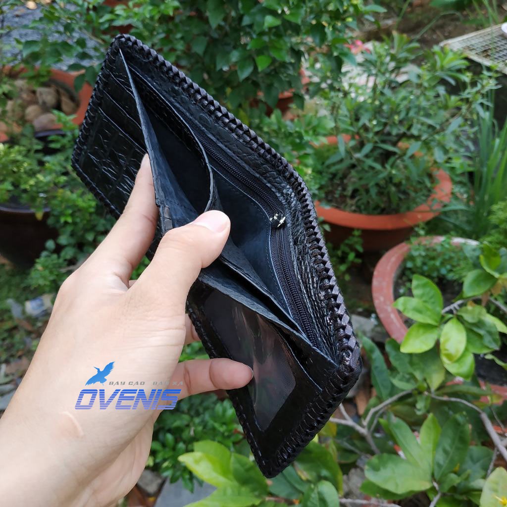 Siêu Phẩm Ví Cá Sấu 2 Mặt Đan Thủ Công
