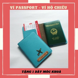 Ví đựng hộ chiếu khắc tên logo miễn phí