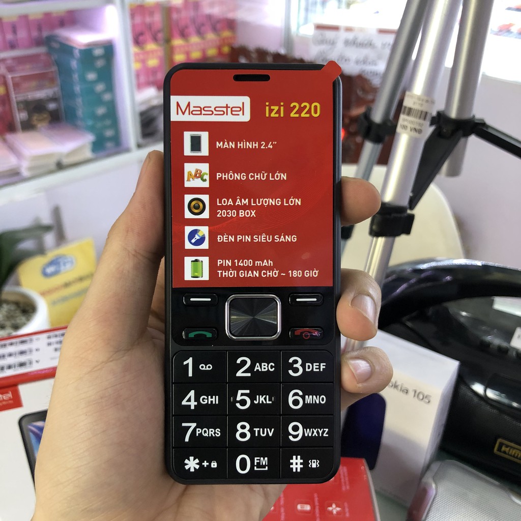💎 Điện thoại Masstel izi 220 master Loa To, Chữ To Pin siêu khỏe - Bảo Hành Chính Hãng 12 Tháng💎