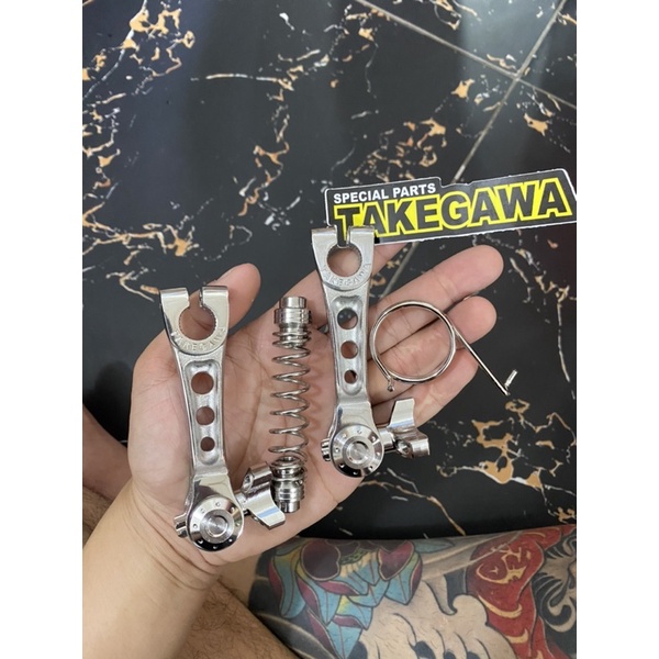 Full bộ 2 càng thắng thẳng Inox 304 gắn trước sau xe máy