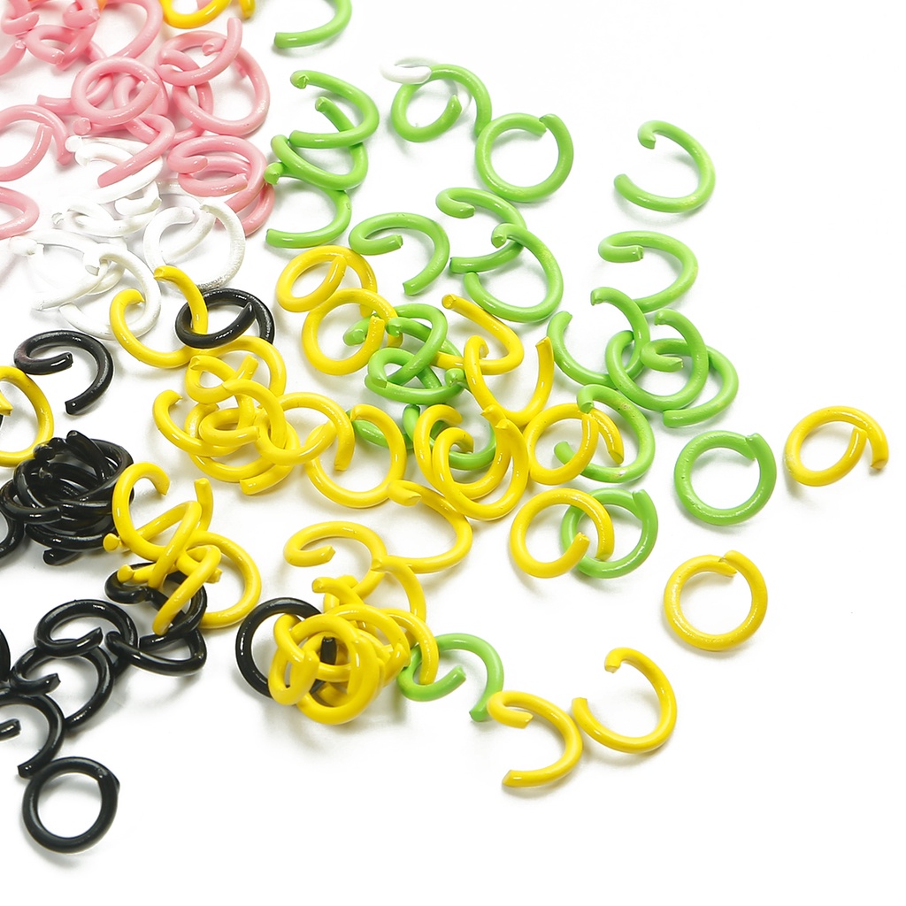 Bộ 50 vòng sắt 8mm nhiều màu sắc dùng làm trang sức thủ công