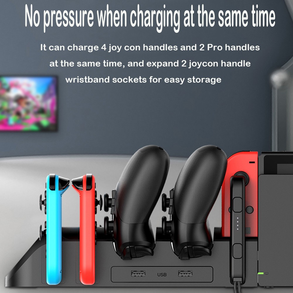 【Selection】 ipega PG-9187 6 In 1 Multi Gram Charger Stand Charging Dock For Nintend Switch Joy con Pro Controller Accessories