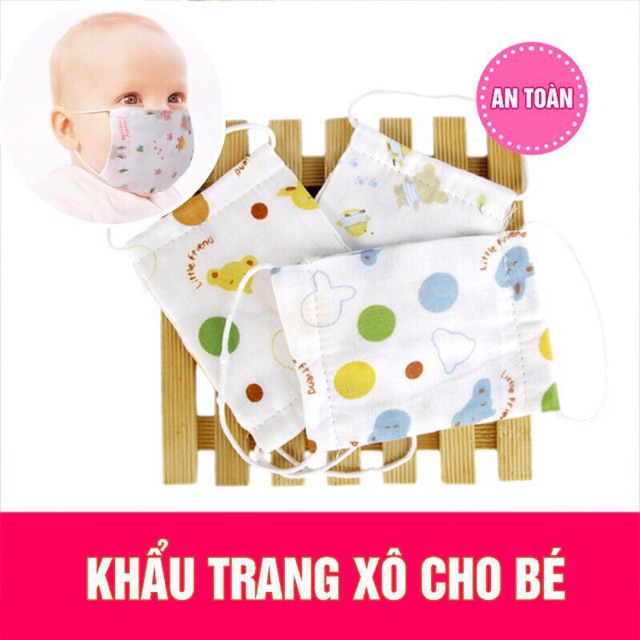 Khẩu trang vải xô xuất Nhật cho bé