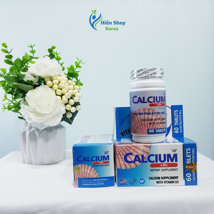 Viên uống bổ xung canxi và vitamin D3 CALCIUM của MỸ HỘP 60 VIÊN