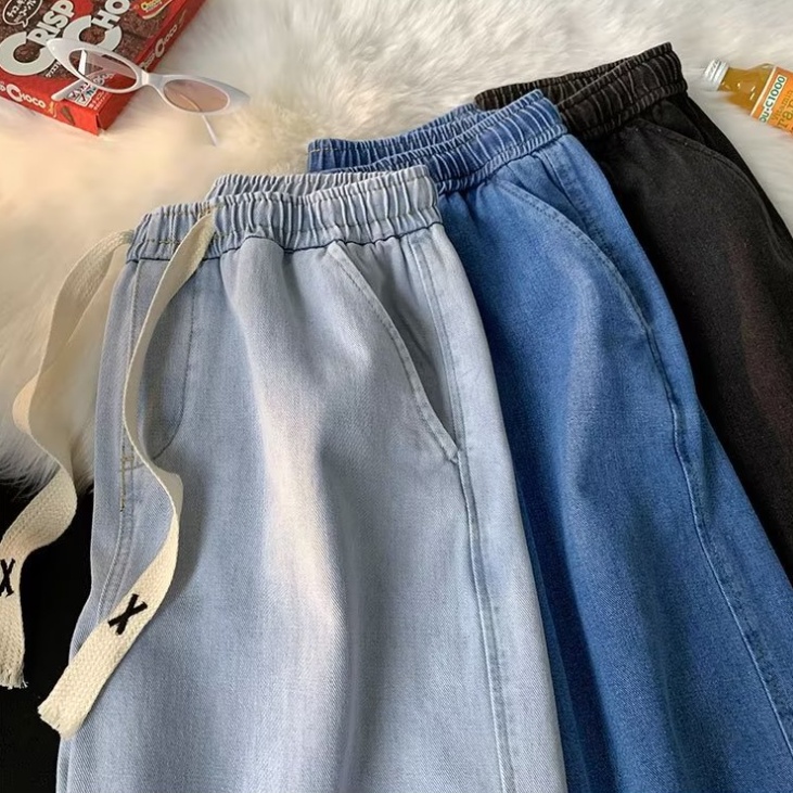 Quần Jean Dài Dáng Rộng Màu Trơn Thời Trang Hàn Quốc Cá Tính Cho Nam quần jean nam baggy ống rộng