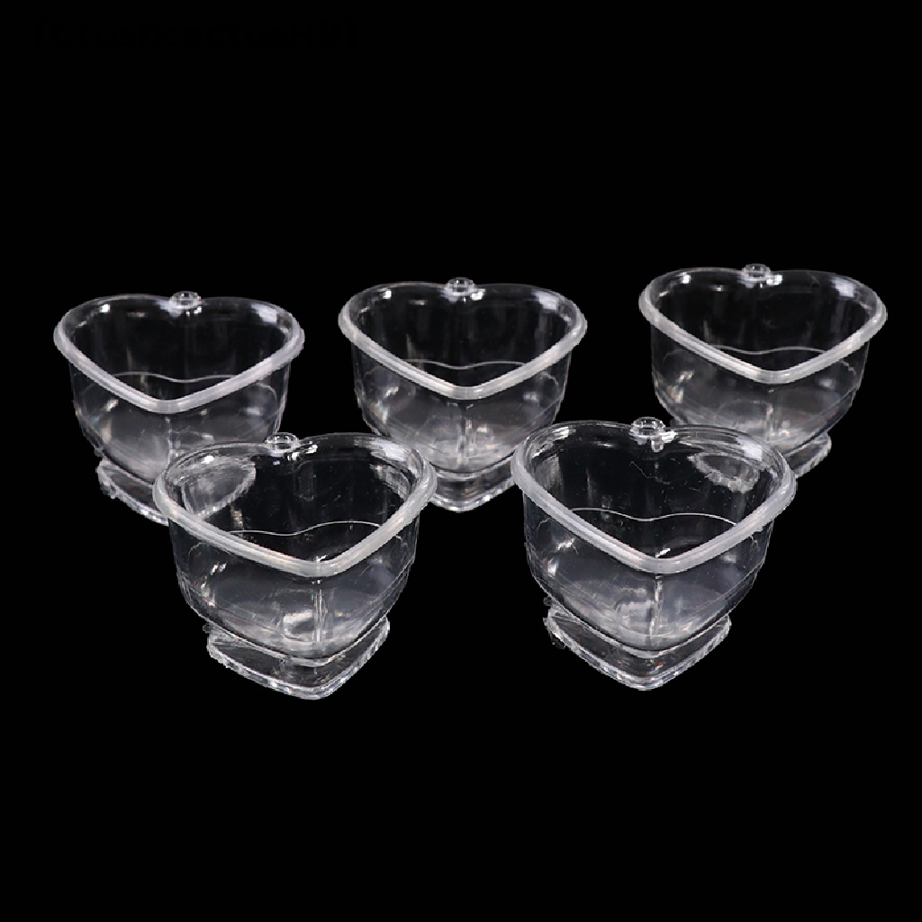 Set 5 Ly Đĩa / Ly Trong Suốt Dùng Trang Trí Nhà Búp Bê