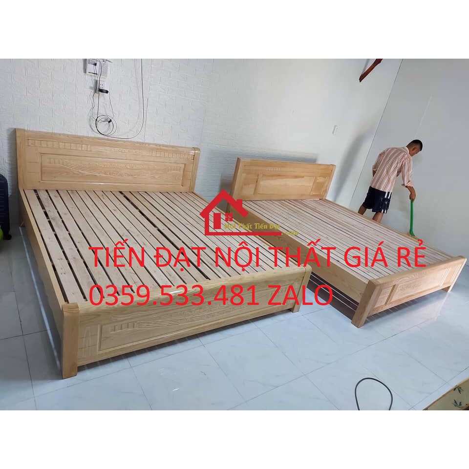 Giường gỗ sồi tự nhiên hàng cao cấp giá xưởng NEW 100%