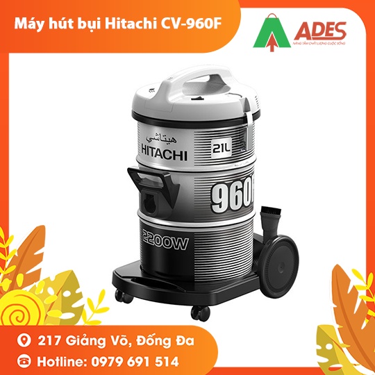 [Mã 154ELSALE2 giảm 7% đơn 300K] Máy hút bụi Hitachi CV-960F 2100W 21L - BH chính hãng