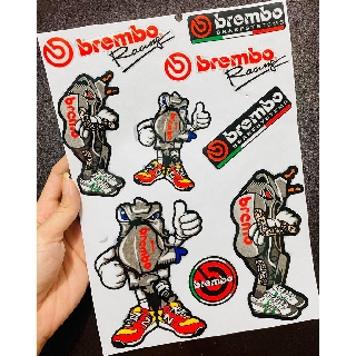 DDXM-V12-66 TEM NỔI HÌNH HEO DẦU BREMBO, DECAL TRANG TRÍ XE, TEM DÁN XE MÁY, STICK NỔI