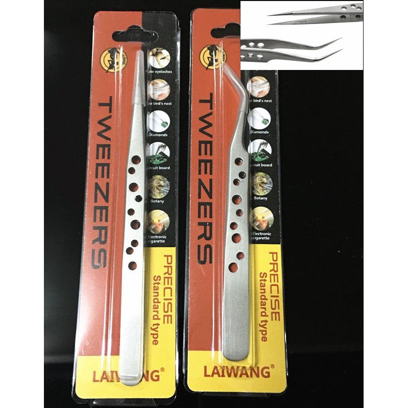 Bộ Nhíp Gắp Classic, Nhíp Tách Nối Mi Tweezers - Bộ 2 Cây