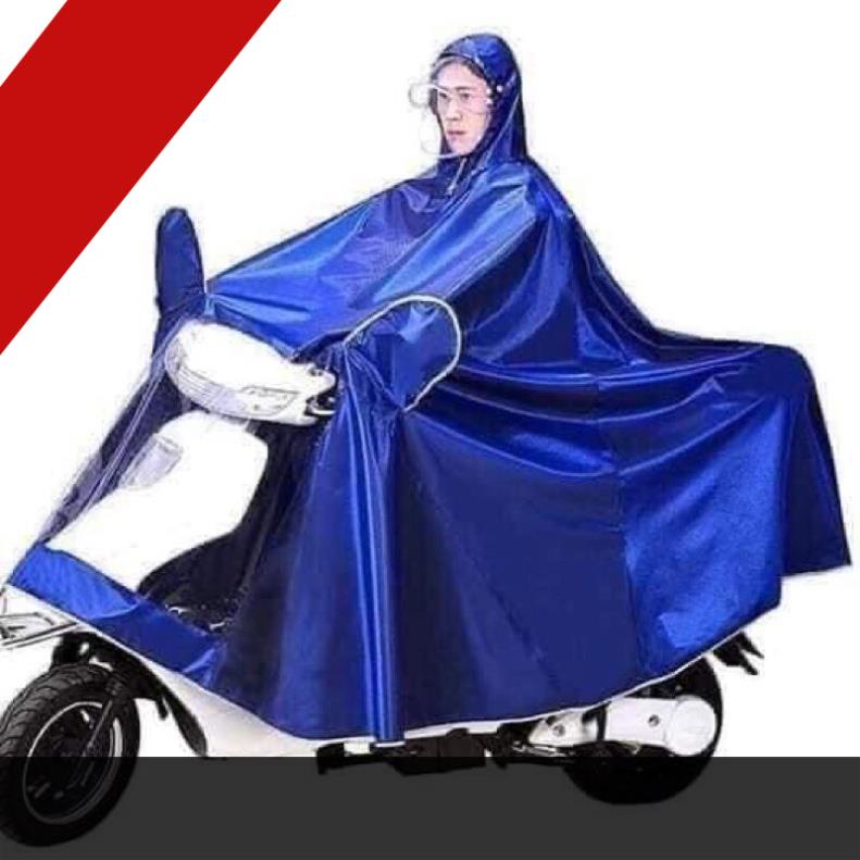 Áo mưa đôi vải dù ép PVC chống nước, chống rách có kính che mặt cao cấp siêu tiện lợi