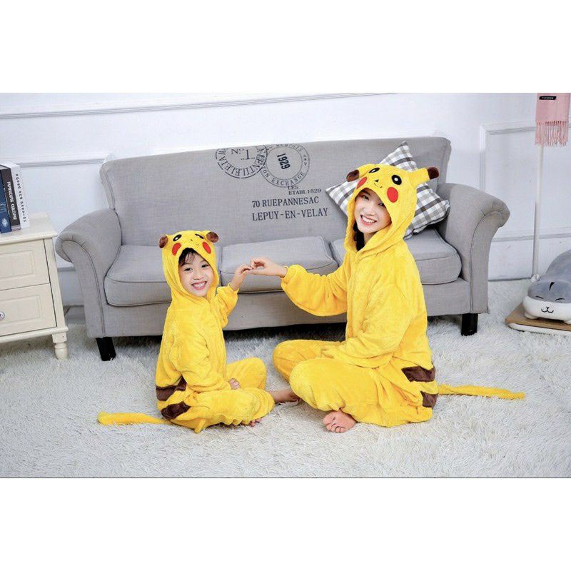 Bộ đồ thú Pikachu trẻ em size 120 dưới 25kg