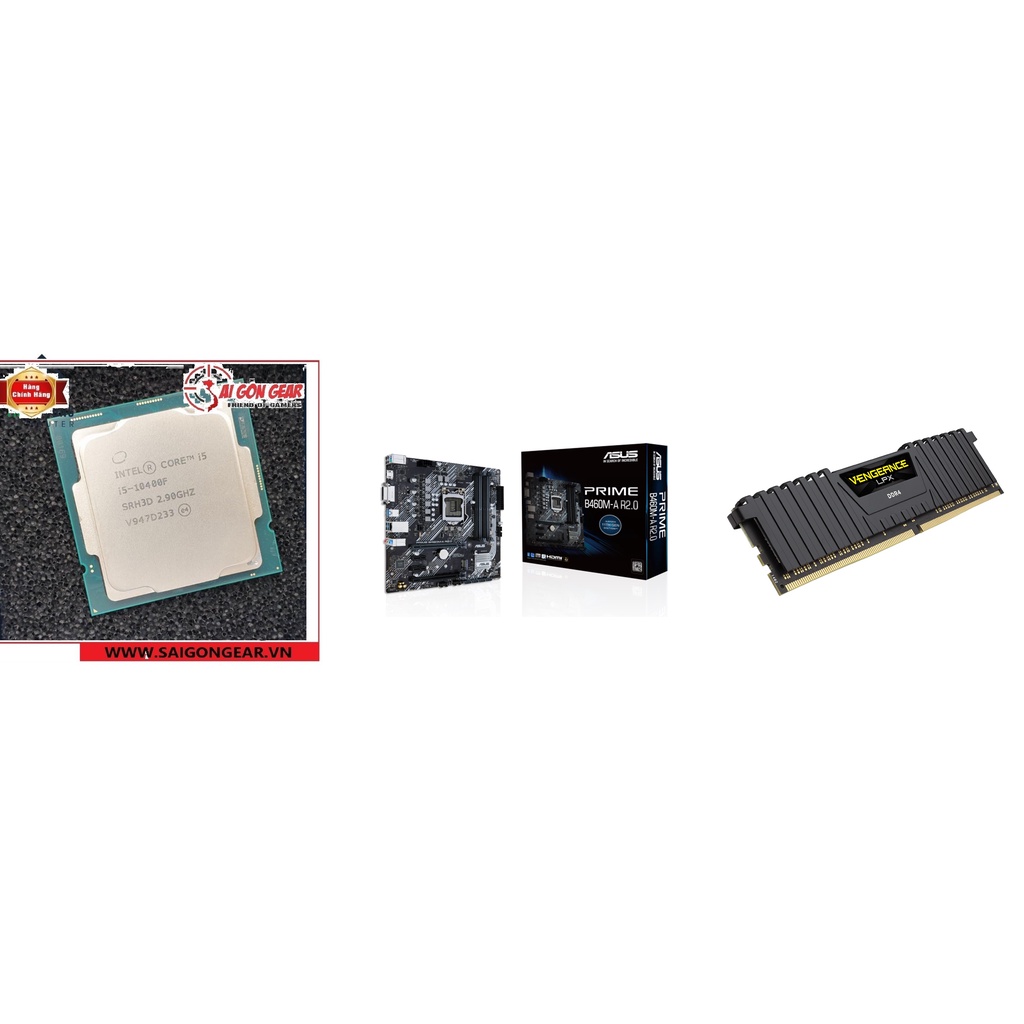 COMBO CPU I5 10400F TRAY NEW + MAIN+ Ram DDR4 Corsair 8G/3200 Vengeance LPX