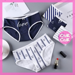 Quần lót nữ COMBO 5 (có BIG size) Cotton họa tiết mỏ neo dễ thương - ChikChik QLS032