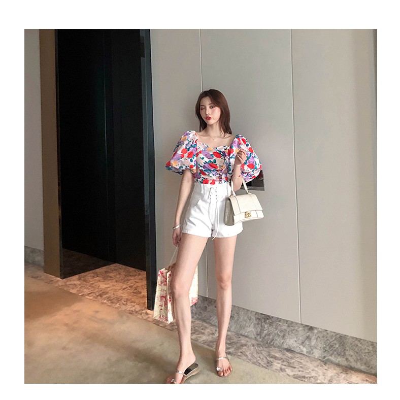 Zara Morocco full tag - Áo Zara họa tiết hoa tay bồng xinh đẹp AH10TBG59N9