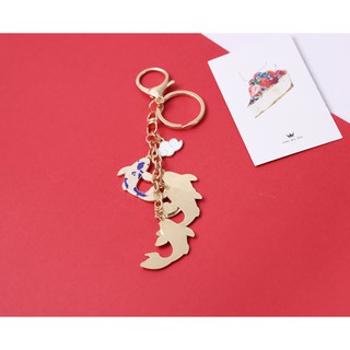 Móc Khóa Đôi In Hình Cá Koi Dễ Thương