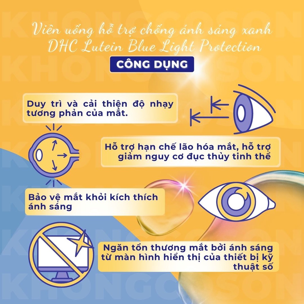 Viên Uống DHC Lutein Blue Light Protection Chống Ánh Sáng Xanh 30 Ngày 30 Viên - Khongcoson
