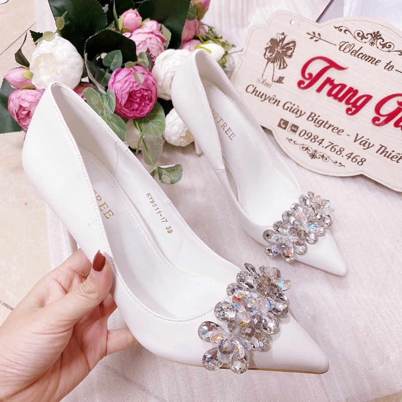 GIÀY CƯỚI THIẾT KẾ ĐÍNH ĐÁ RUBY CAO CẤP CÓ SẴN HÌNH THẬT