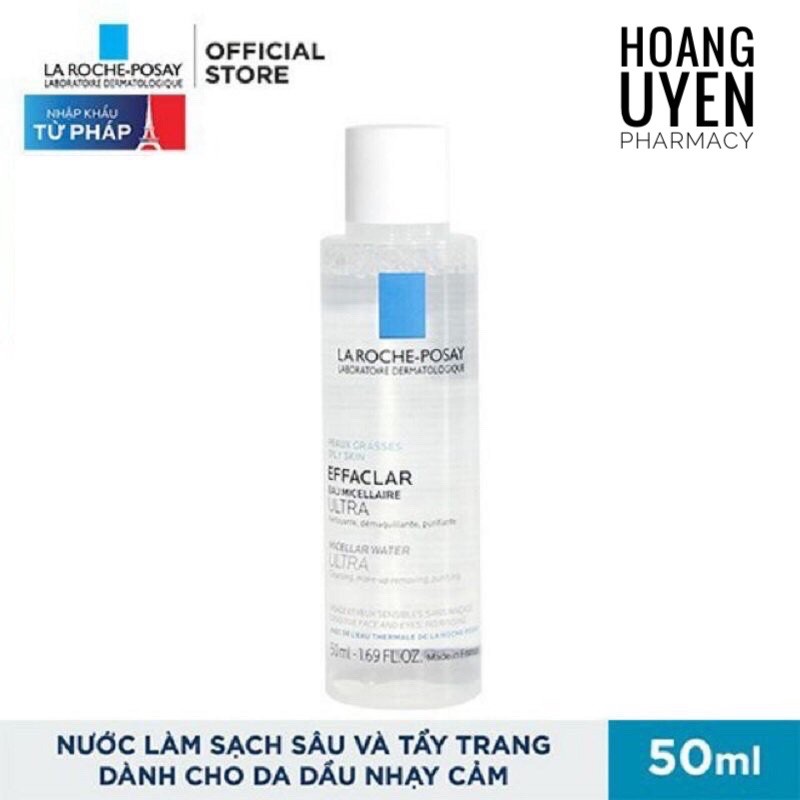 [Mini] Tẩy trang cho da nhạy cảm La Roche Posay Effaclar Eau Micellair 50ml