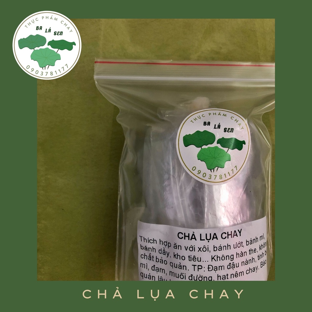 Chả lụa chay Ba Lá Sen cao cấp, bảo quản lâu đóng gói 500g
