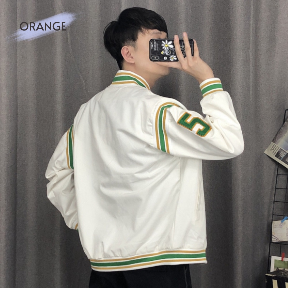 Áo Khoác Bomber 2 lớp, Áo Bomber bóng chày MUDENG form rộng, Chất liệu kaki dày dặn