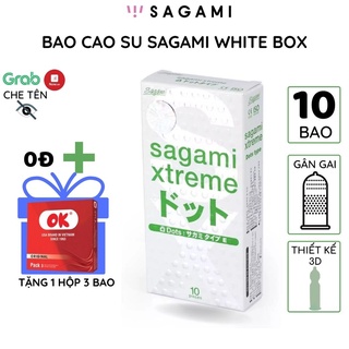 Bao cao su Sagami White box Xtreme gân GAI hộp 10 chiếc tăng 2 cảm giác chống tuột kéo dài thời gian