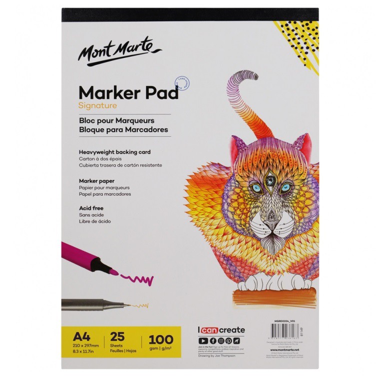 SỔ VẼ MARKER PAD MONT MARTE SIZE A5 (100 GSM, 25 TỜ)