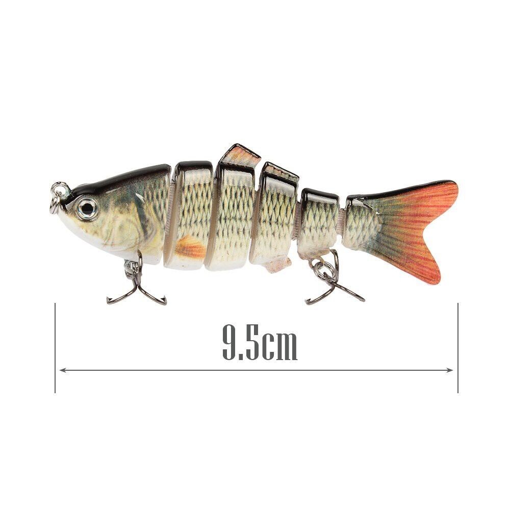 Mồi cá giả 6 khúc 🐠 CHÍNH HÃNG 🐠 10cmx17.5 câu lure cá chẽm cá tráp siêu nhạy, mồi câu cá măng cá hoàng đế cá biển gần b