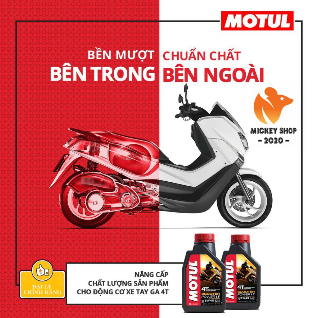 [ CHÍNH HÃNG ] Dầu Nhớt Motul Scooter Power LE SAE 5W40 MB 0.8L (100% Tổng Hợp) Dành Cho Xe Tay Ga - MICKEYSHOP