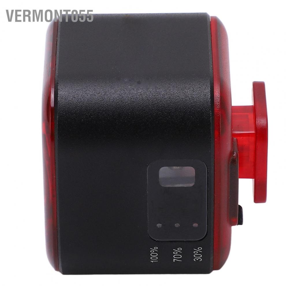 Vermont055 Smart Bike Tail Light IPX6 Waterproof USB Rechargeable Intelligent Induction Bicycle Rear for Mountain Road Bikes