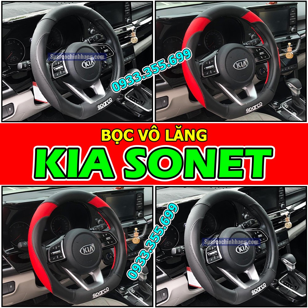 Bọc vô lăng KIA SONET kiểu DCUT Chính hãng SPARCO