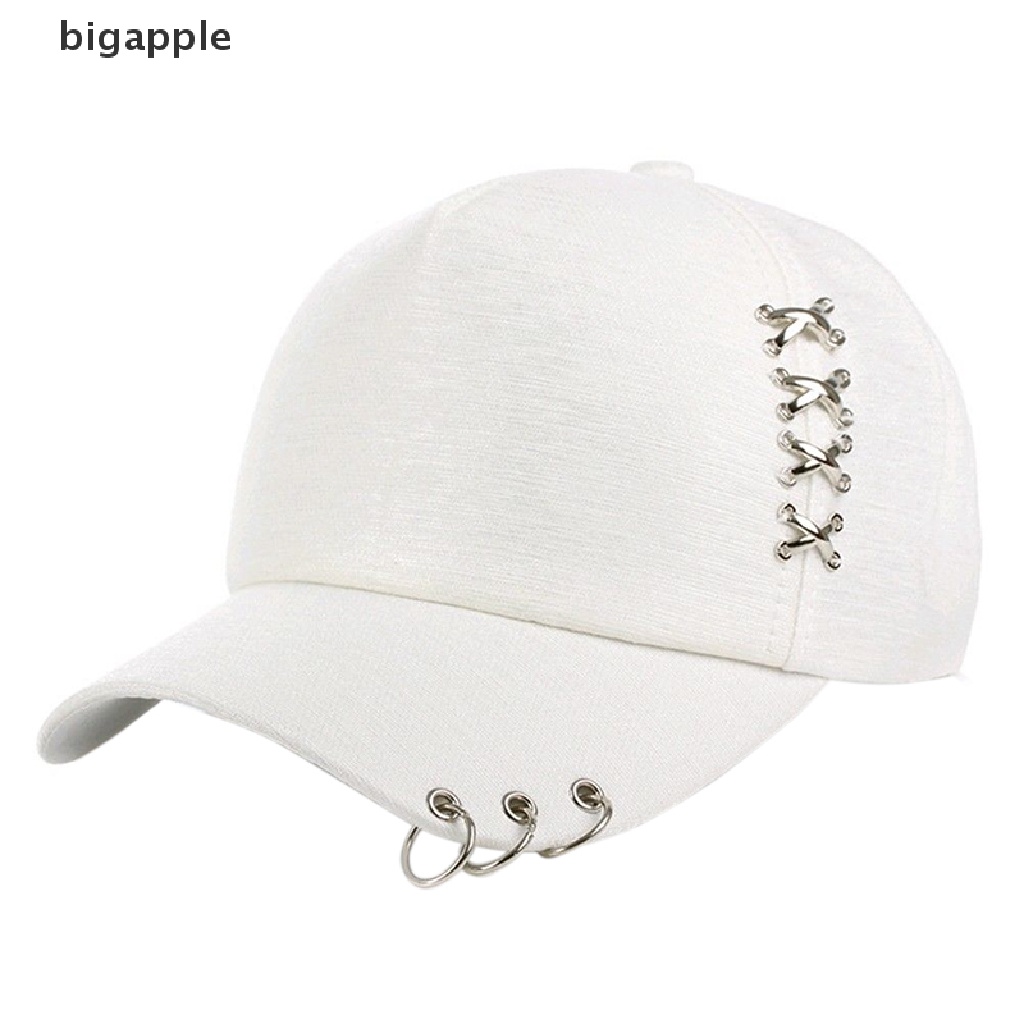 Bigapple Mũ Lưỡi Trai Bóng Chày Hip Hop KPOP Xỏ Khuyên Có Thể Điều Chỉnh KPOP Thời Trang