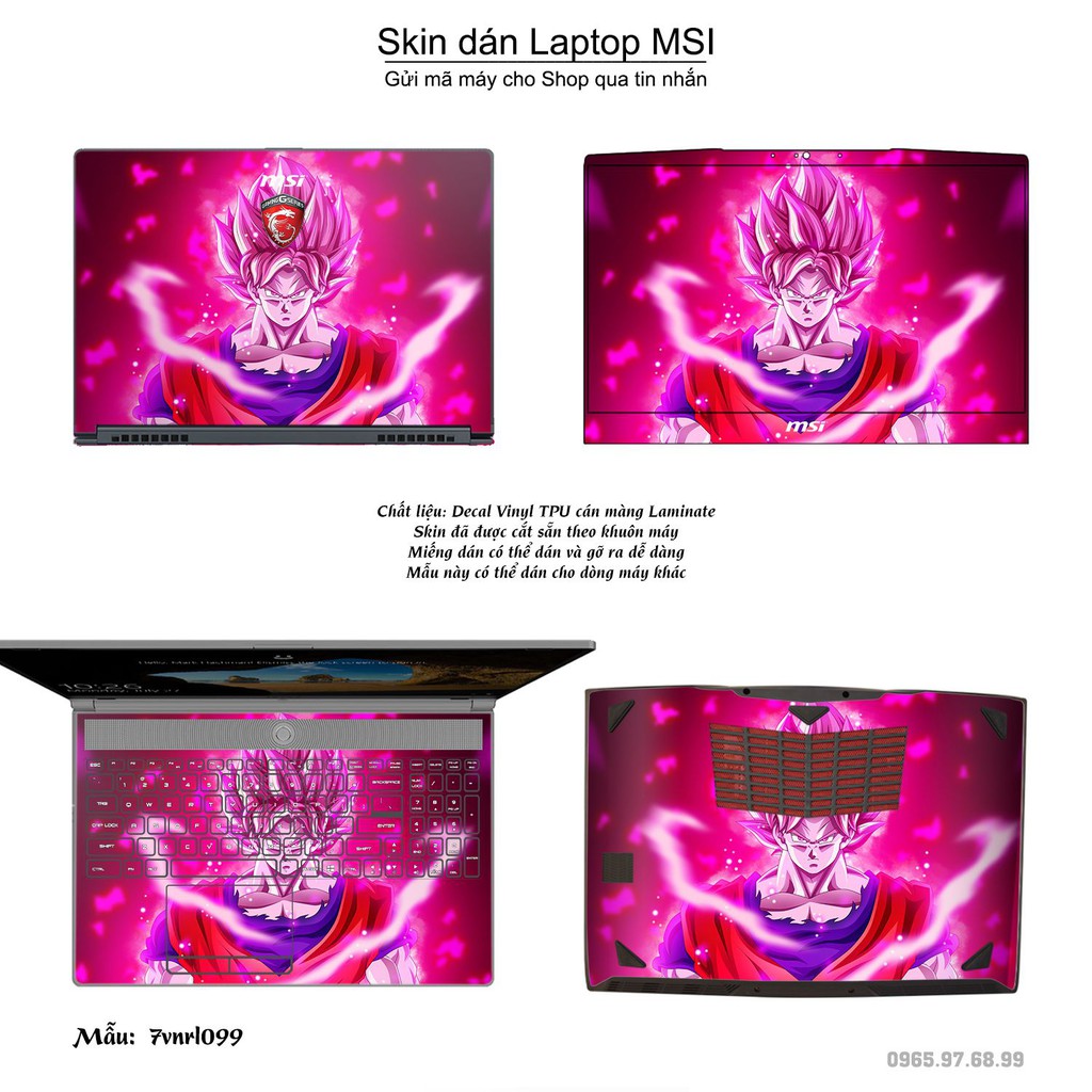 Skin dán Laptop MSI in hình Dragon Ball _nhiều mẫu 2 (inbox mã máy cho Shop)