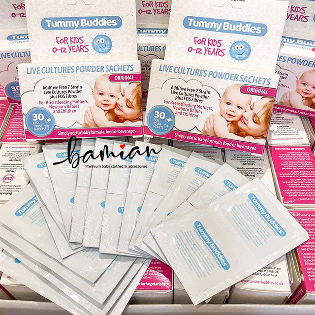 Men vi sinh Tummy Buddies của Anh cho trẻ từ sơ sinh hộp 30 gói
