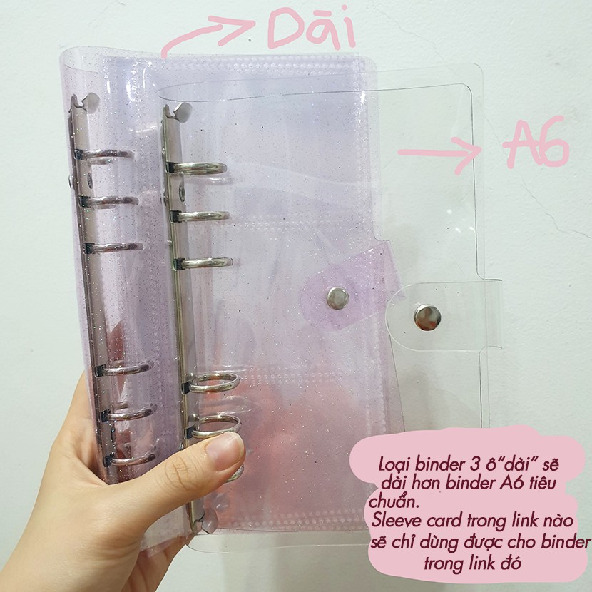 Sổ Còng Binder Size A6 Đựng Card Kpop Idol Kim Tuyến Nhiều Màu (Bán Lẻ Vỏ)